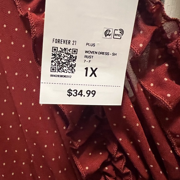 Forever21 Rust/Polka dot color-Sz 1X - Picture 3 of 5